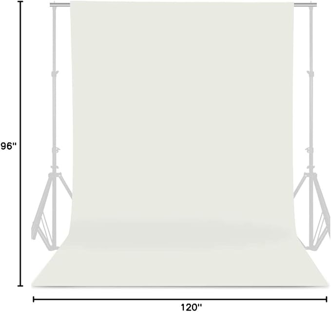 GFCC 8FTX10FT Ivory Backdrop Background for Photography Photo Booth Backdrop for Photoshoot Background Screen Video Recording Parties Curtain