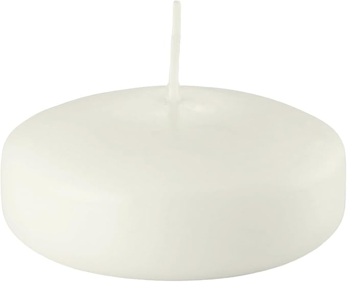 D'light Online Floating Candles Bulk Pack for Events, Weddings, Spa, Home Decor, Special Occasions and Holiday Decorations (Large - 3" (Set of 12), Pale Ivory)
