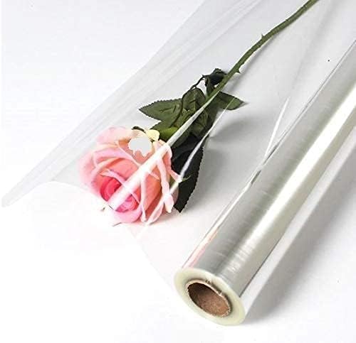 Purple Q Crafts Clear Cellophane Wrap - 31.5 Inch Wide, 1.2 Mil Thick Roll for Gifts, Flowers, Food (Folds to 16", Unfolds to 31.5" Wide) (32" x50' Roll)