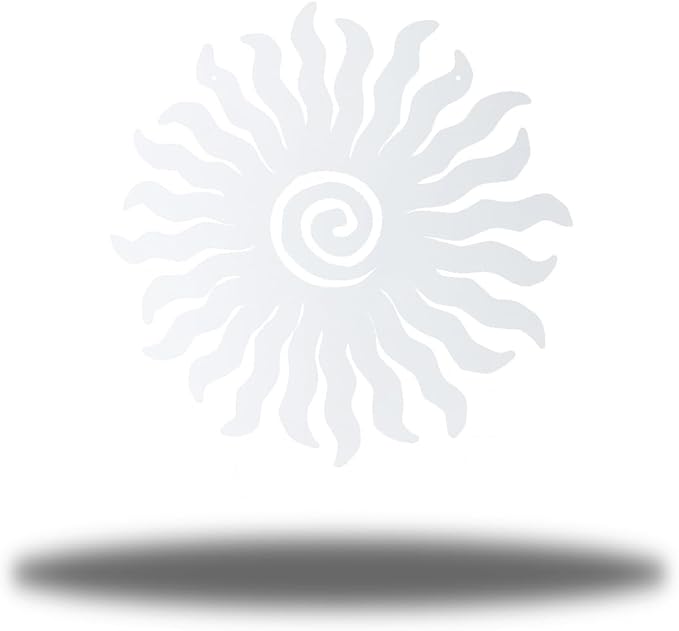 Riverside Designs Sunburst Metal Wall Art Steel Outdoor Decor - Heavy-Duty and Waterproof - Made in USA (30", White)