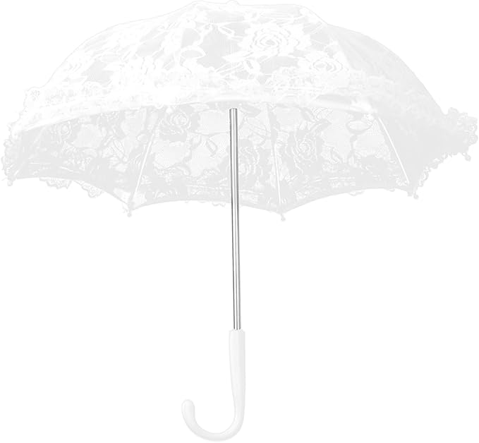 Hilitand Lace Umbrella White Embroidery Fashion Romantic Wedding Party Photography Decoration Umbrella Lightweight Mesh Parasol Lace Umbrella