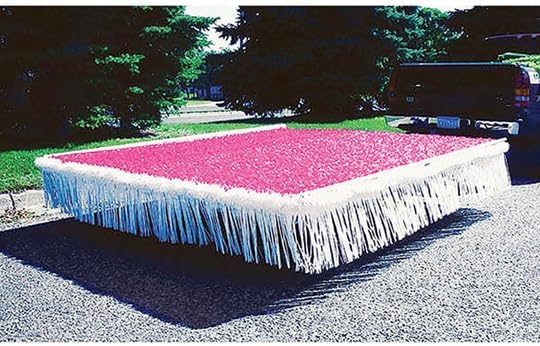 Anderson's Cerise Metallic Floral Sheeting,15 Ft. Parade Float Decoration for Trailers, Parties, Weddings, Proms, Photo Backdrops & Events – Shiny Fringe Garland for Indoor/Outdoor Use