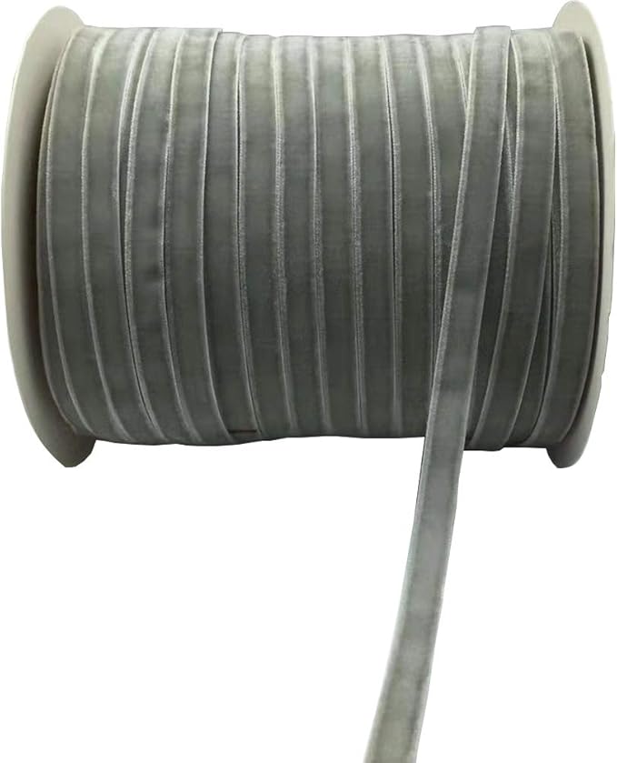 10 Yards Velvet Ribbon Spool (Gray, 3/8")