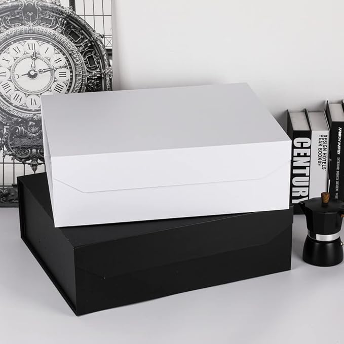 White Extra Large Gift Box with Lid 3 Pcs 19x16x6 Inches, Gift Box large White Gift Boxes for Presents Clothes Robe Wedding Dress Sweater,Reusable Foldable Bridesmaid Proposal Box(Matte)