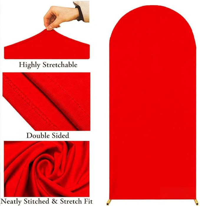 6FT Red Arch Cover, 6FT Red Arch Backdrop Cover for Wedding Party Birthday Decor, Christmas Arch Cover Backdrop Covers for Festival Decoration