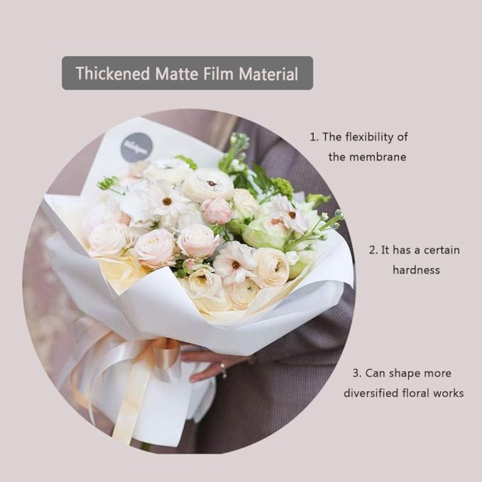 FWSA WRAPS Pink Flower Wrapping Paper Roll Korean Floral Paper for Bouquets Florist Supplies Waterproof Fresh Flowers Gifts Packaging Marterials Valentine's Day Wedding Mother's Day (COLOR 10)