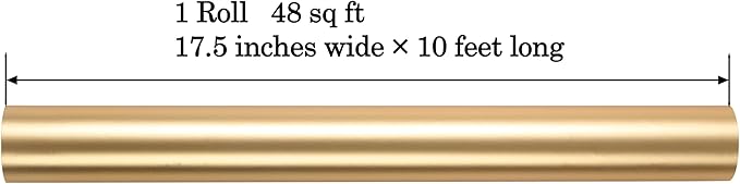ZINTBIAL Metallic Gold Wrapping Paper Roll with Cut Lines - Solid Gold Holiday Gift Wrap for Graduation, Birthdays, Baby Shower, Wedding, Christmas - 17.5 in x 33 ft (48 sq. ft), Easy to Cut