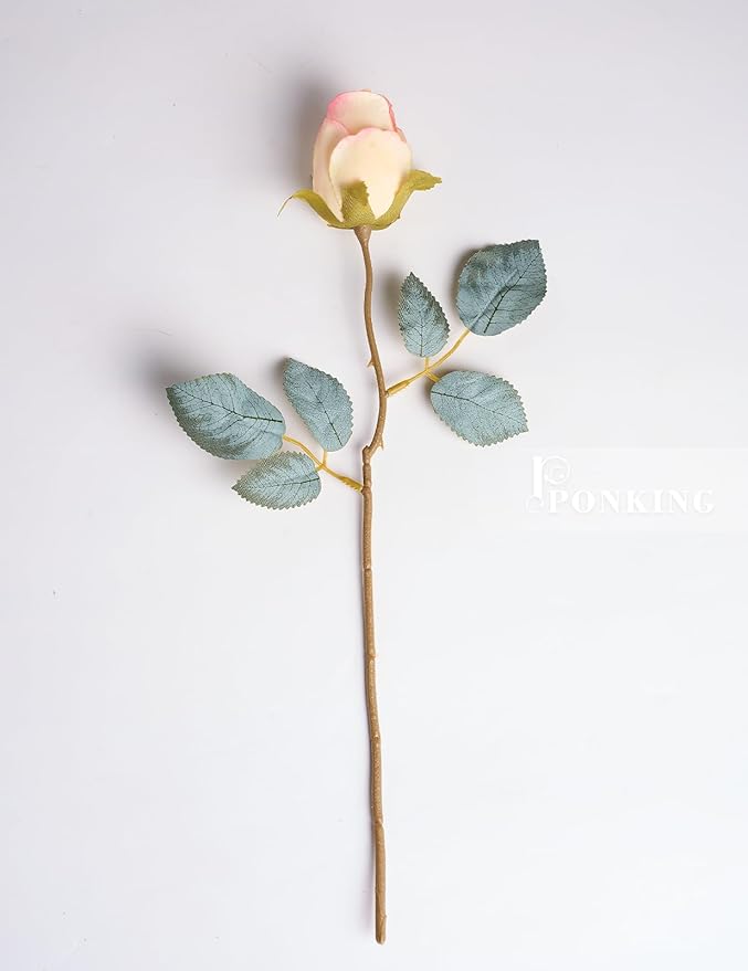 Rose Artificial Flower Buds 12pcs Realistic Faux Silk Roses Fake Flowers Bouquets Arrangements Decor for Wedding Spring Mother's Day, Home Table Decorations, Yellow Flower