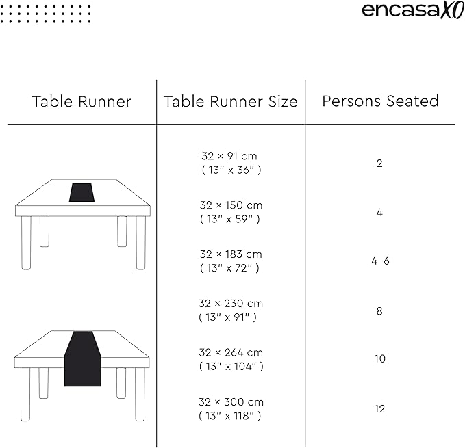 Encasa XO Cotton Dining Table Runner | Buffalo Beige Checks | Size 13x36 in - Machine Washable & Durable