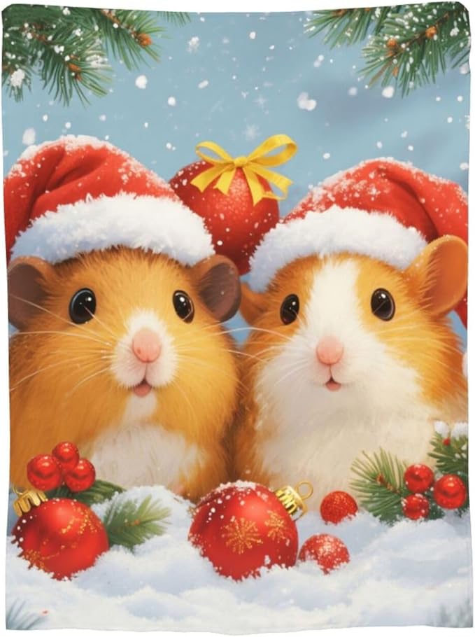 Guinea Pig Blanket Cute Christmas Guinea Pig Throw Blanket Soft Cozy Fleece Fuzzy Stuffed Plush Flannel Gifts for Girls Women Boys Kids Adults 60"X80"