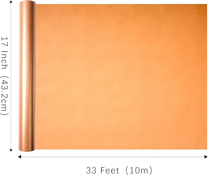 LaRibbons Copper Wrapping Paper, Mini Roll-17 Inch x 33 Feet Solid Color Pearly-Lustre Paper, Gift Wrapping Paper Rolls for Thanksgiving, Christmas, Birthday, Holiday Presents
