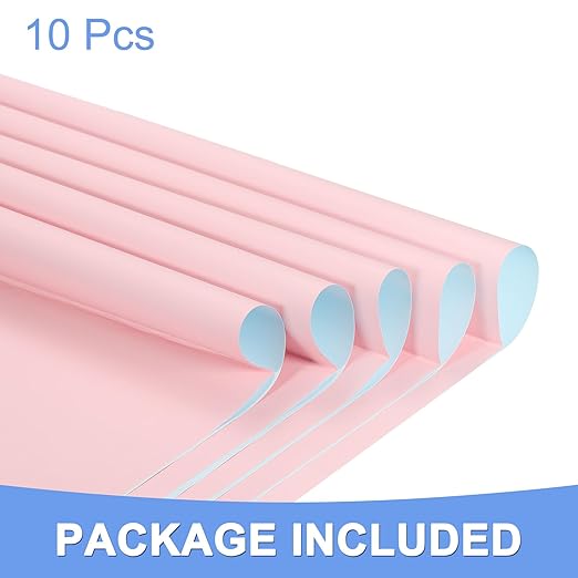 Flower Wrapping Paper - 10 Sheet Waterproof Floral Bouquet Wrapping Paper Fits for Wedding Graduation Gifts - (22.8x22.8 Inch, Double Sided Color)