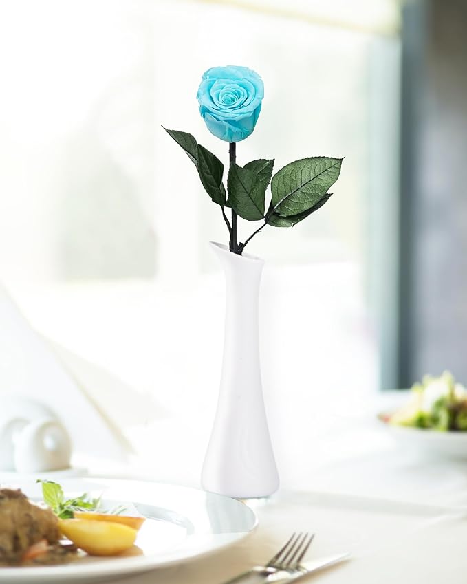 Sky Blue Flowers for Delivery Prime, Preserved Blue Roses Flower Gifts for Women, Real Roses Single Rose Gifts for Her, Mom Birthday Gifts from Daughter, Valentines Flowers