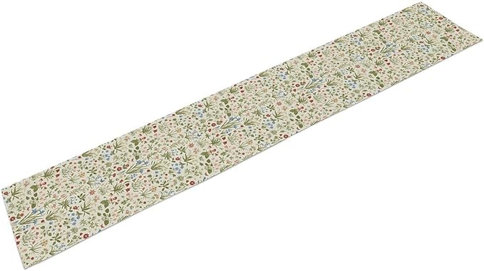 Vintage Floral Table Runner, Country Botanical Flower Farmhouse Home Decor Table Runner for Kitchen Dining Picnic Decoration, 13x70 Inch