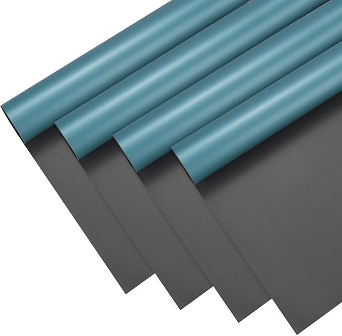 M METERXITY 20 Sheets Flower Wrapping Paper Bouquet, 23 Inch Double-Sided Gray Blue & Gray BOPP Waterproof Floral Wrapping Paper Flower Packaging DIY for Wedding/Party/Gift Bouquet Wrap Paper