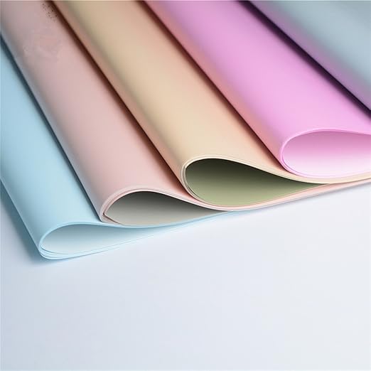 BBJ WRAPS Double Color Flower Wrapping Paper Waterproof Florist Bouquet Packaging Wraps 20 Sheets 23.6x23.6 Inch (Sky Blue)