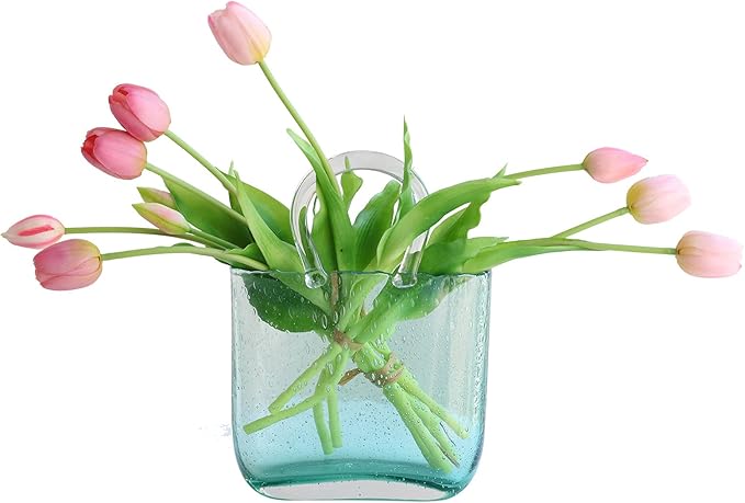 Artificial Flowers 10pcs Fake Tulips Real Touch, Faux Latex Tulips Flowers with Gift Box Soft Faux Tulips Bouquets Arrangements for Party Wedding Home Room Decoration(Light Purple)
