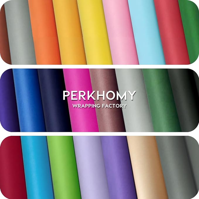 PerkHomy Rose Red Kraft Paper Roll 17.5" x 960" (80') for Gift Wrapping Bouquet Flower Art Painting Craft Writing Packaging Shipping 80GSM 55LB (Rose Red, 17.5" x 80')