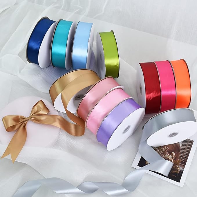 TONIFUL 1-1/2 Inch (40mm) x 100 Yards Royal Blue Wide Satin Ribbon Solid Fabric Ribbon for Gift Wrapping Chair Sash Valentine's Day Wedding Birthday Party Decoration Hair Floral Craft Sewing