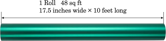 ZINTBIAL Metallic Green Wrapping Paper Roll with Cut Lines - Solid Green Holiday Gift Wrap for Graduation, Christmas, Birthdays, Baby Shower, Wedding - 17.5 in x 33 ft (48 sq. ft), Easy to Cut