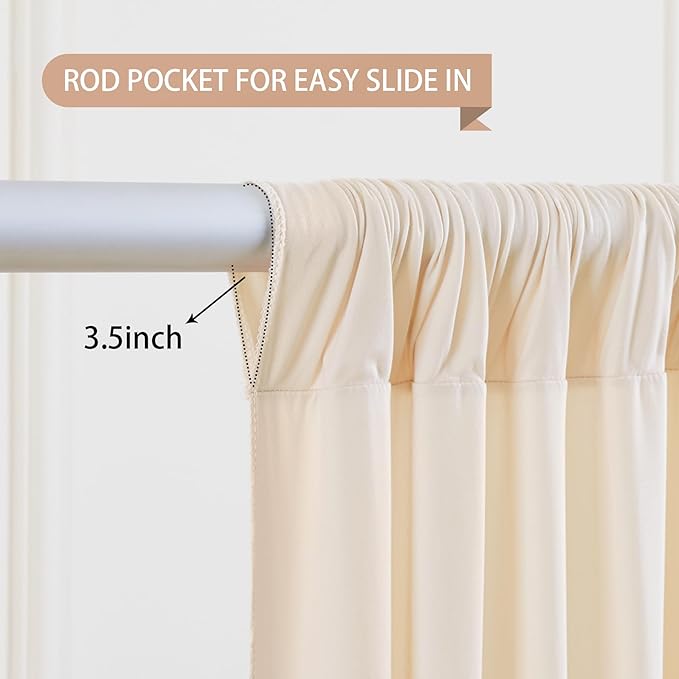 Champagne Backdrop Curtains 8 Panels - Wrinkle-Free Polyester Photography Drapes for Baby Shower & Birthday Party - 32 X 10FT