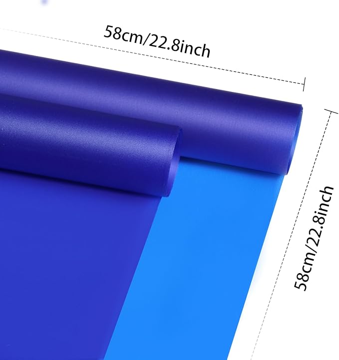 DEWJDFSC 20 Sheets Flower Wrapping Paper,Waterproof Floral Korean Bouquet Wrapping Paper, Florist Supplies, Suitable for Flowers Gift Packaging (Blue-2)