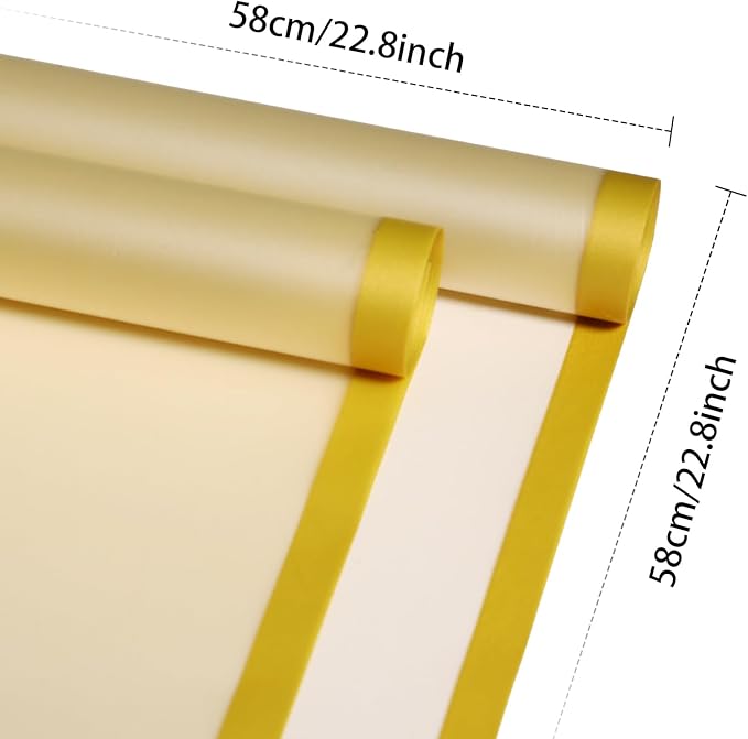 DEWJDFSC 20 Sheets Flower Wrapping Paper,Waterproof Floral Korean Bouquet Wrapping Paper, Florist Supplies, Suitable for Flowers Gift Packaging (Yellow)