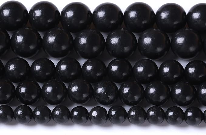 12MM 32PCS Natural Stone Shungite Beads Crystal Loose Beads for Jewelry Making DIY Bracelet