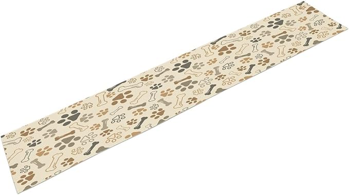 Dog Paw Table Runner,Kids Teens Cute Pet Animal Footprint Theme Pattern Print Tablecloth Burlap for Hotel Indoors Outdoor Dining Room Kitchen Home Decor,W13X L36 in