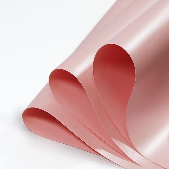 LaRibbons Pink Wrapping Paper, Mini Roll-17 Inch x 40 Feet, Solid Color Pearly-Lustre Gift Wrapping Paper Rolls for Wedding, Christmas, Valentine's Day, Birthday, Bridal Shower