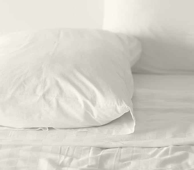 RUVANTI 100% Cotton Full Size Bed Sheets, 4 Pieces, Soft & Breathable Percale Weave Bedding, Deep Pocket 16", Hotel Standard, Crisp Cool Feel, Durable, Perfect Sheet Set Dyed, Ivory