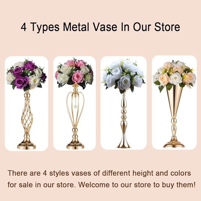 Sziqiqi Pack of 10 Fake Flowers, Silk Rose Flowers, Suit for Wedding/Party Centerpiece Road Lead Flower Rack Decorations, 10 Pieces