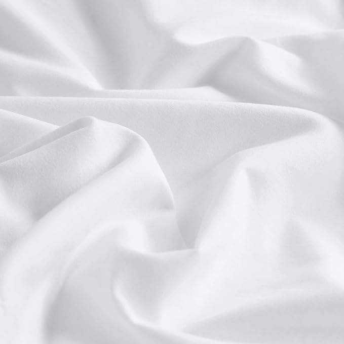 Bedsure Bright White California King Duvet Cover - Prewashed Cotton-Like Extra Soft Bedding Set, Includes 1 Cal King Duvet Cover 104x98 Inches with Zipper Closure & 2 Pillow Shams, No Comforter
