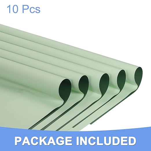 Double Sided Color Flower Wrapping Paper - 10 Sheet Waterproof Floral Bouquet Wrapping Paper Fits for Wedding Graduation Gifts - (22.8x22.8 Inch, Grey Green/Turquoise)