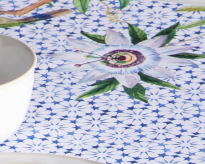 Maison d' Hermine Table Cloth Rectangle Table 100% Cotton 60 x 90 Inches Tablecloth Reusable Decorative for Dining Room, Farmhouse, Home, Party, Festive & Wedding Spring Summer - Passiflora