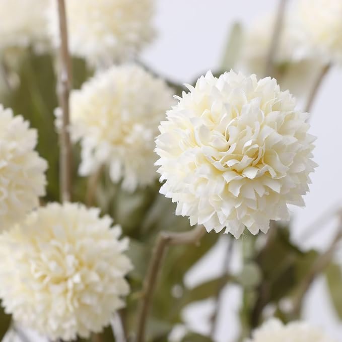 Artificial Hydrangea Flowers Fake Hydrangeas Faux Flowers Bouquet Artificial Plants for Wedding Home Office Decor Excluding vases-(Milk White 10 PCS)