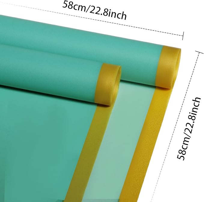 DEWJDFSC 20 Sheets Flower Wrapping Paper,Waterproof Floral Korean Bouquet Wrapping Paper, Florist Supplies, Suitable for Flowers Gift Packaging(Green-3)