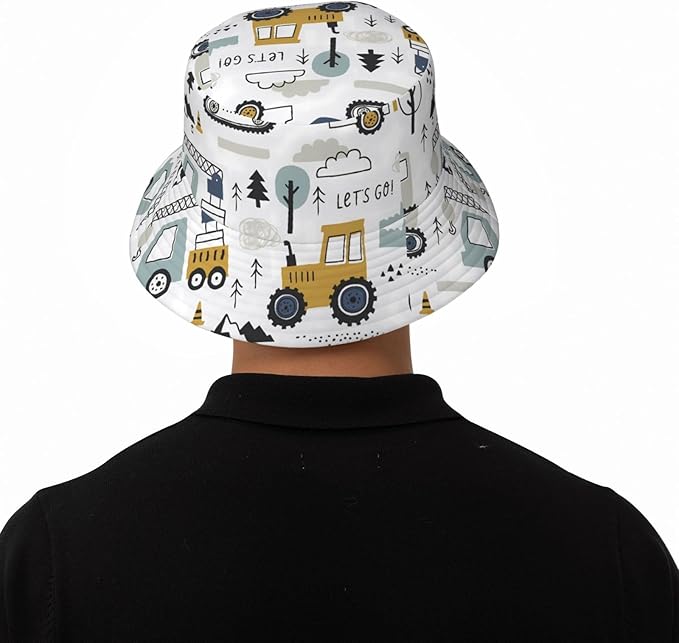 Christmas Navy Blue Tree Bucket Hat Novelty Sun Hats Trendy Fisherman Cap for Men and Women