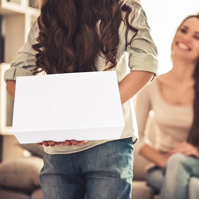 Gift Boxes White with Magnetic Closure Lid 12" X 6" X 4" Gift Boxe for Presents,Luxury for Gift Packaging, Bridesmaid Gifts Box, Magnetic Gift Boxe for Gifts, Cute Boxes,Birthday Gift Box,Christmas Gift Boxes(5PCS)