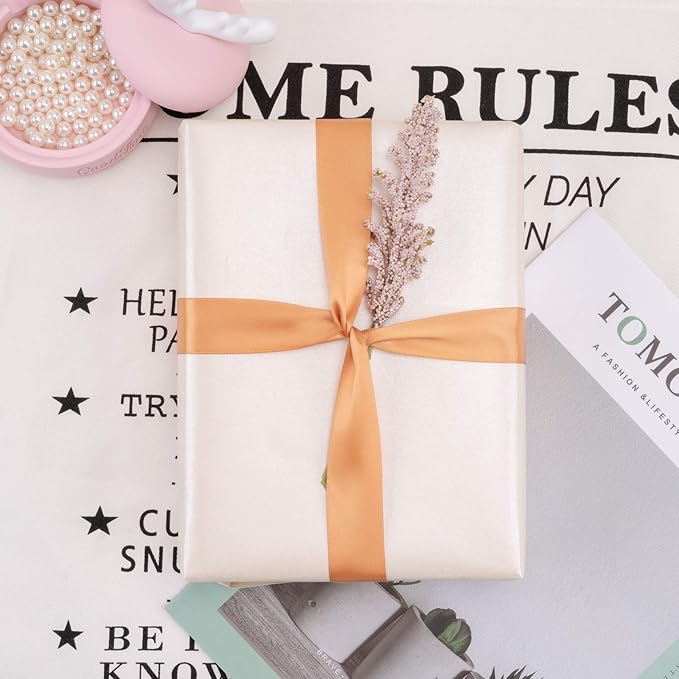 RUSPEPA Off White Matte Wrapping Paper - Solid Color Pearly - Lustre Paper, Off White Perfect for Wedding, Birthday, Christmas, Baby Shower,DIY Bouquet-17 Inches X 32.8 Feet