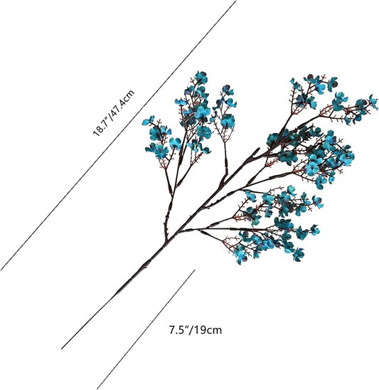 Mandy's Teal Artificial Baby’s Breath European Flowers 6 Bundles Silk Gypsophila with Bendable Stems for Fall Thanksgiving & Christmas Centerpiece Wedding Decor and Table Arrangements
