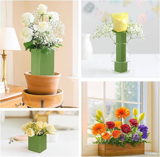 Premium Dry Floral Foam Blocks (3ct) - Green Foam for Flower Arrangements - Styrofoam Block for Artificial Flowers and Plant Decoration, Great for Crafts, Green Foam Bricks, Florist Foam Brick/Block