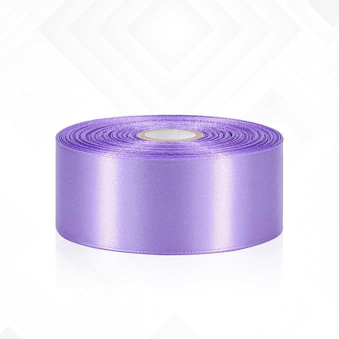 Lavender Satin Ribbon 1-1/2 Inch 30 Yards, Lavender Light Purple Ribbon for Gift Wrapping, Flower Bouquet, Crafts, Eternal Flower, Christmas, Easter and Bow Making