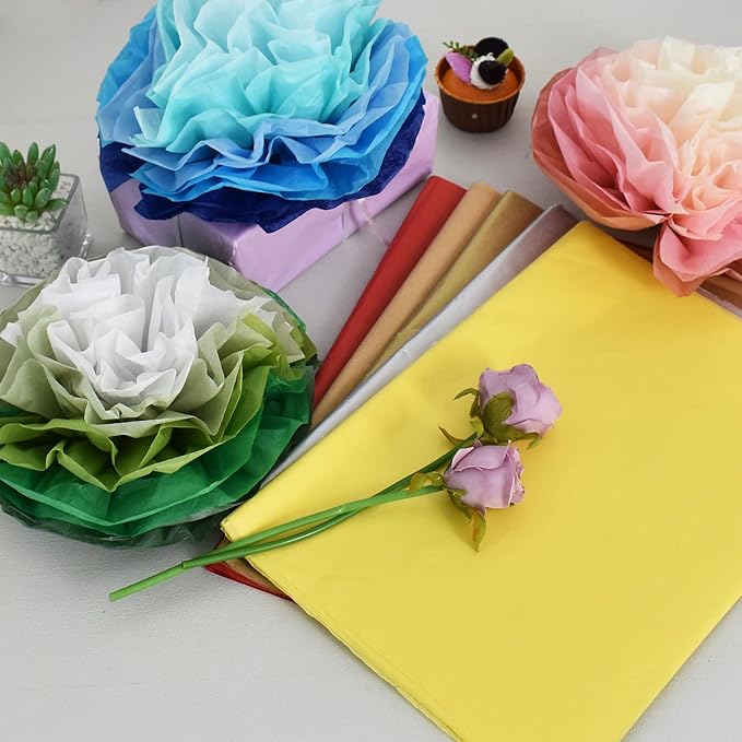 BEISHIDA 100 Sheets Pink Tissue Paper Bulk, Wrapping Tissue Paper for Gift Bags, 14 x 20 Inch Gift Wrap for Birthday Wedding Graduation DIY Crafts Holiday Flowers