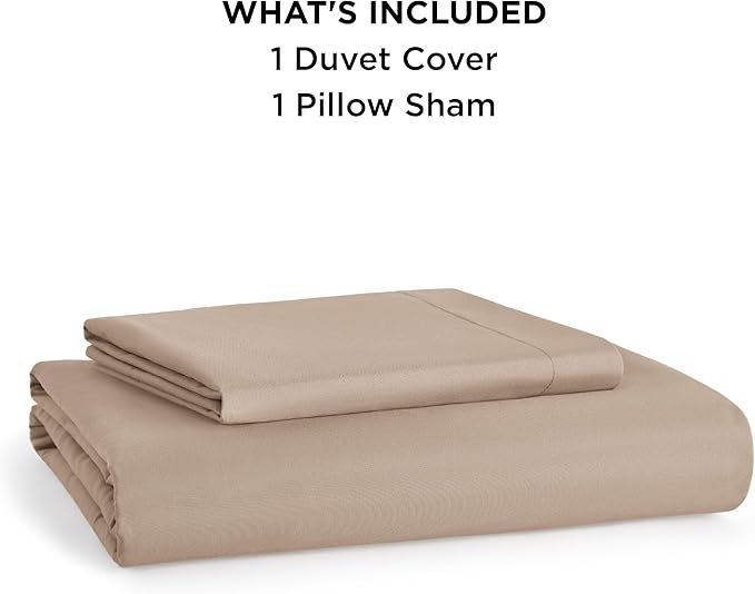 Bedsure Duvet Cover Twin/Twin XL Size - Soft Double Brushed Bedding Set for Kids & Adults, Zipper Closure, 2 Pieces, Includes 1 Duvet Cover (68"x90") & 1 Pillow Sham, NO Comforter, Hazel