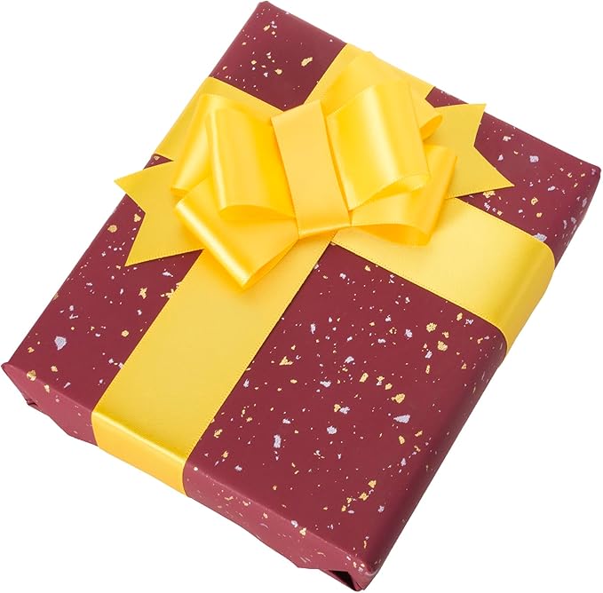 1-1/2 Inch Yellow Ribbon, 50 Yards Craft Polyester Satin Ribbon Perfect for Gift Wrapping, Handmade Roses, Wedding Party Decorations and DIY Crafts