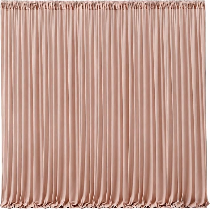 Nude Blush Backdrop Curtains-Wrinkle-Free Polyester Photography Drapes Party Curtain Background for Baby Shower Wedding Decorations- 16 X10FT