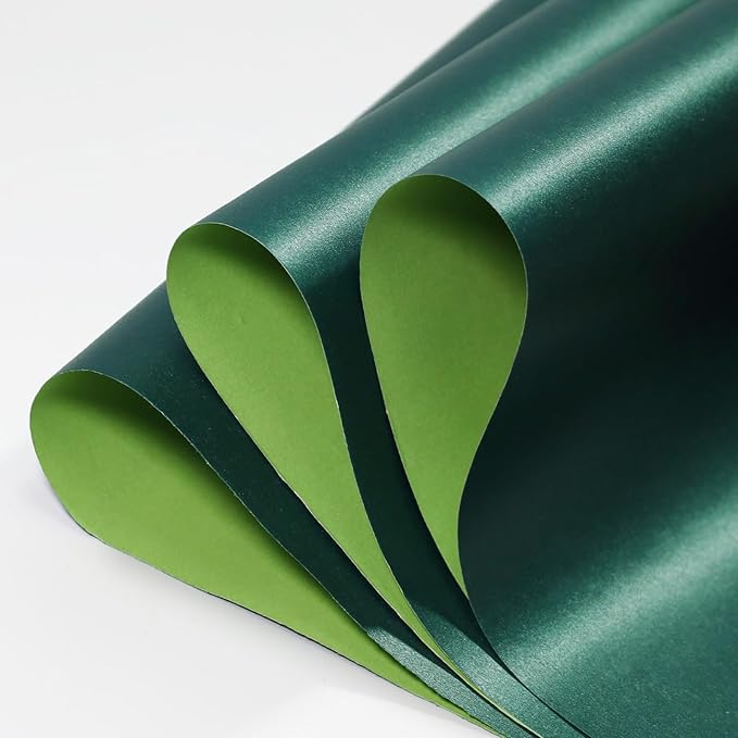 LaRibbons Green Wrapping Paper, 30 Inch x 33 Feet, Solid Color Pearly-Lustre Christmas Gift Wrap Paper Jumbo Rolls, Perfect for Holiday, Wedding, Valentine's Day, Birthday