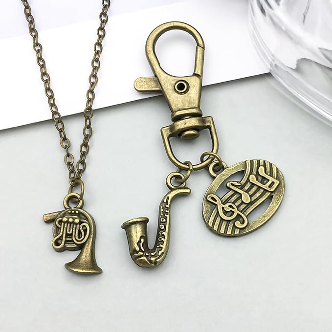 WOCRAFT 60pcs Antique Bronze Music Bracelet Charms for Jewelry Making Sets DIY Necklace Bracelet Keychain Crafting Charms Kit Craft Supplies (SN895)