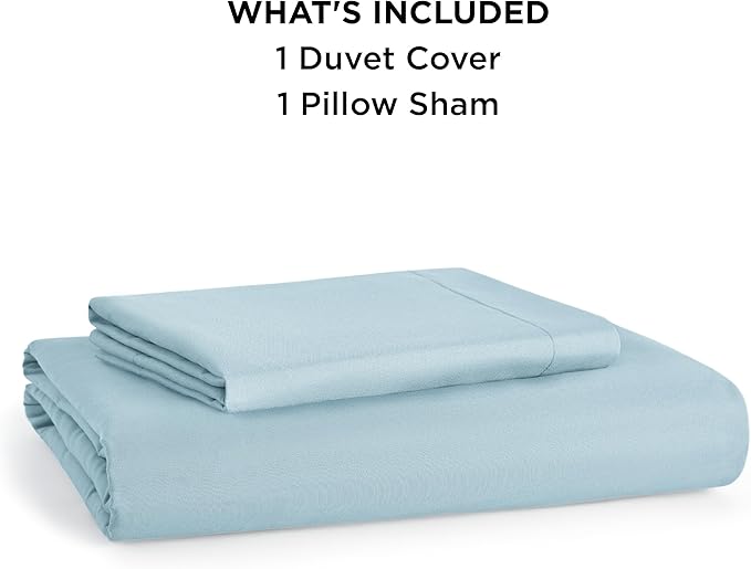 Bedsure Duvet Cover Twin/Twin XL Size - Soft Double Brushed Bedding Set for Kids & Adults, Zipper Closure, 2 Pieces, Includes 1 Duvet Cover (68"x90") & 1 Pillow Sham, NO Comforter, Winter Sky